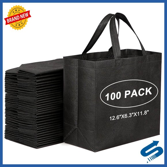 Amazon.com: Silkfly 160 Pcs Non Woven Tote Bags Bulk 11.8 x  Reusable Tote Bags Non Woven Bulk Shopping Eco Friendly Foldable Portable